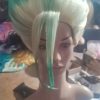 Anime Dr Stone Ishigami Senkuu Cosplay Wig Short Green Mixed Synthetic Hair Halloween Party Carnival Props 4 - Dr. Stone Shop