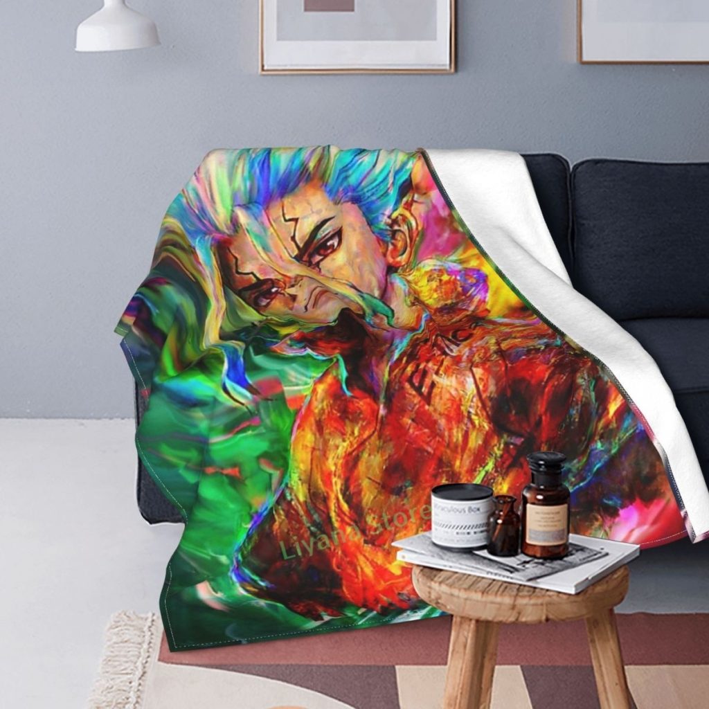 Senku Ishigami Dr Stone Throw Blanket 3D printed sofa bedroom decorative blanket children adult Christmas gift - Dr. Stone Shop