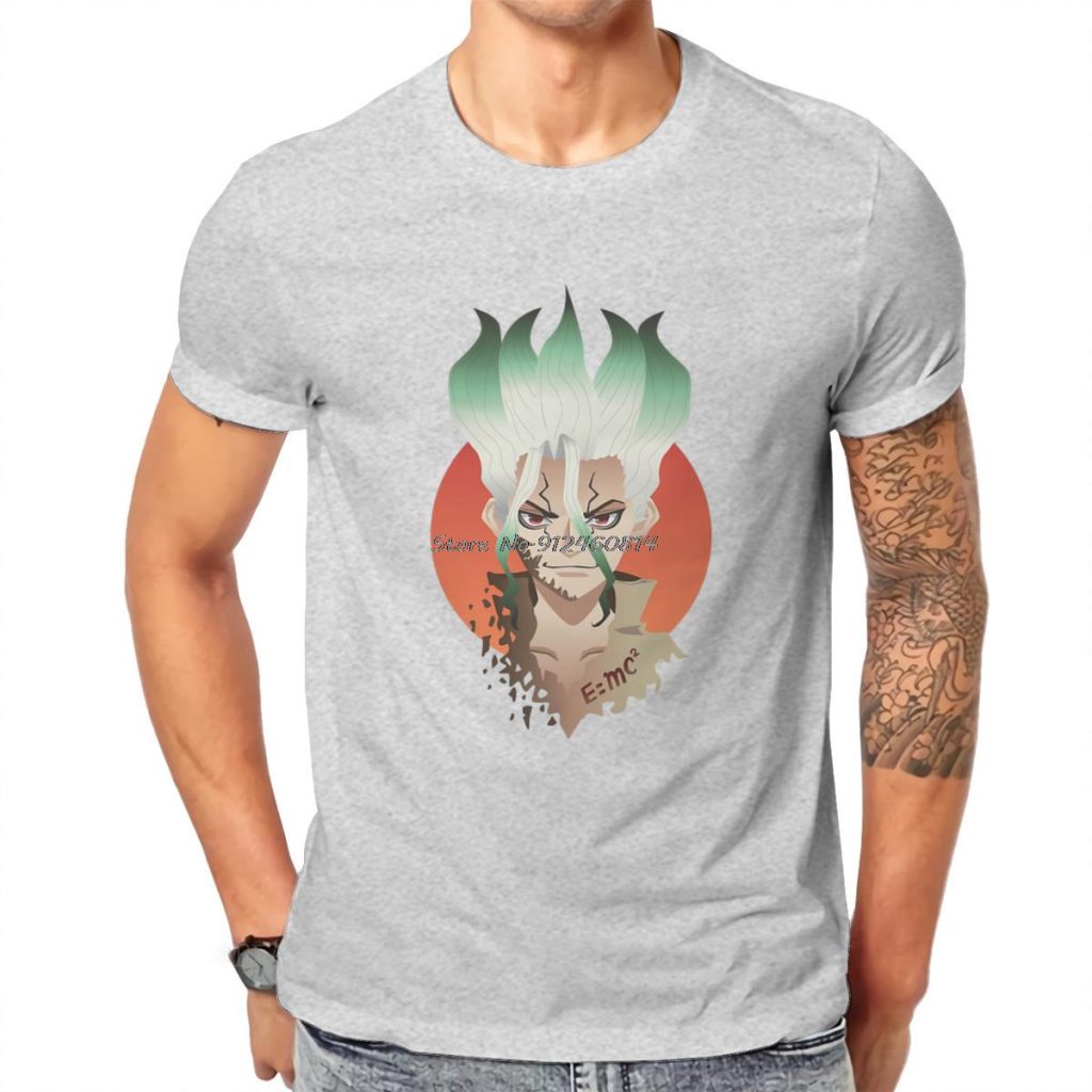 Dr Stone Manga Anime Senku2 T Shirt Classic Goth Summer Men Cotton O neck Tshirt Hip 4 - Dr. Stone Shop