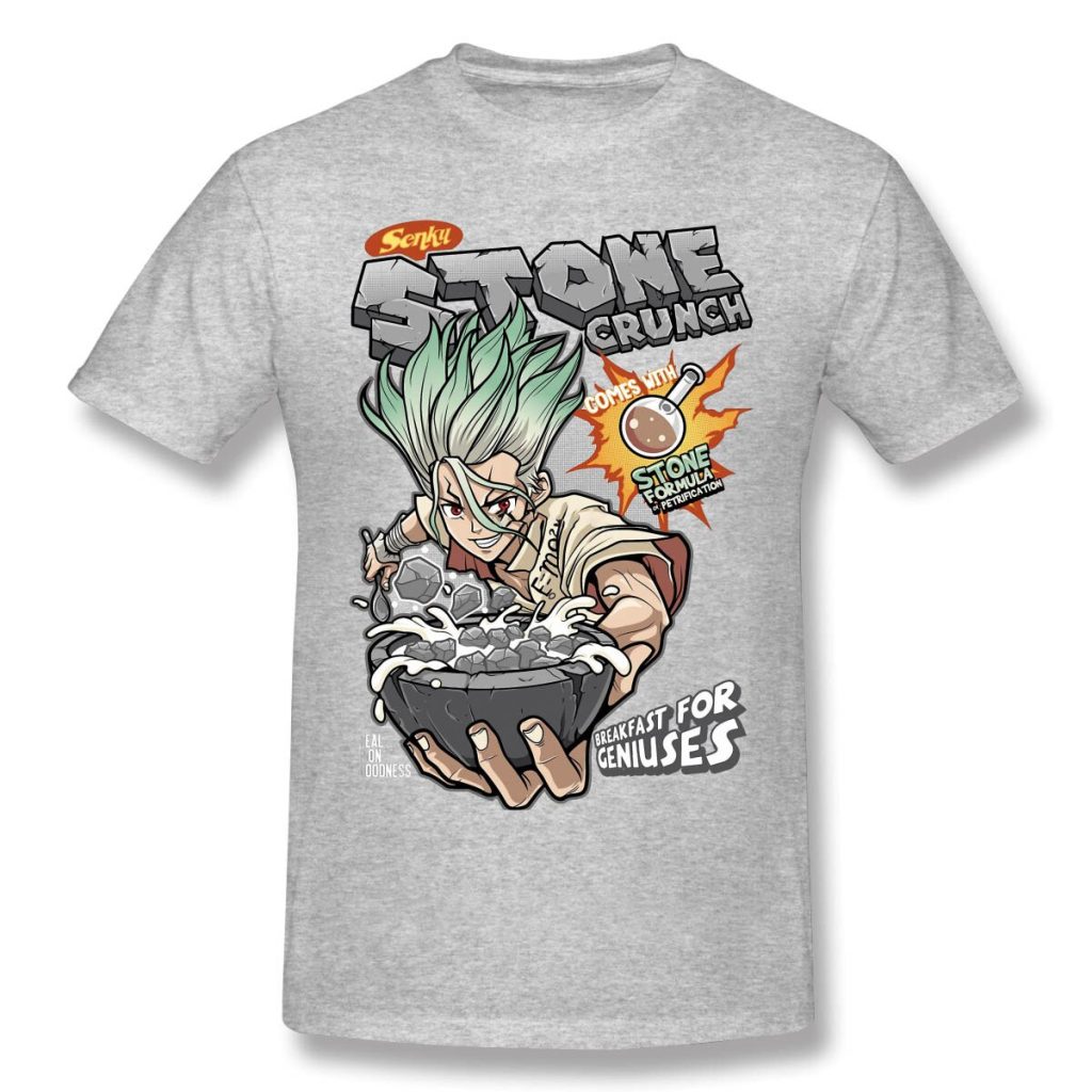 Stone Crunch Print Cotton T Shirt Camiseta Hombre Dr STONE Anime Stone World Men Cotton Tees 2 - Dr. Stone Shop