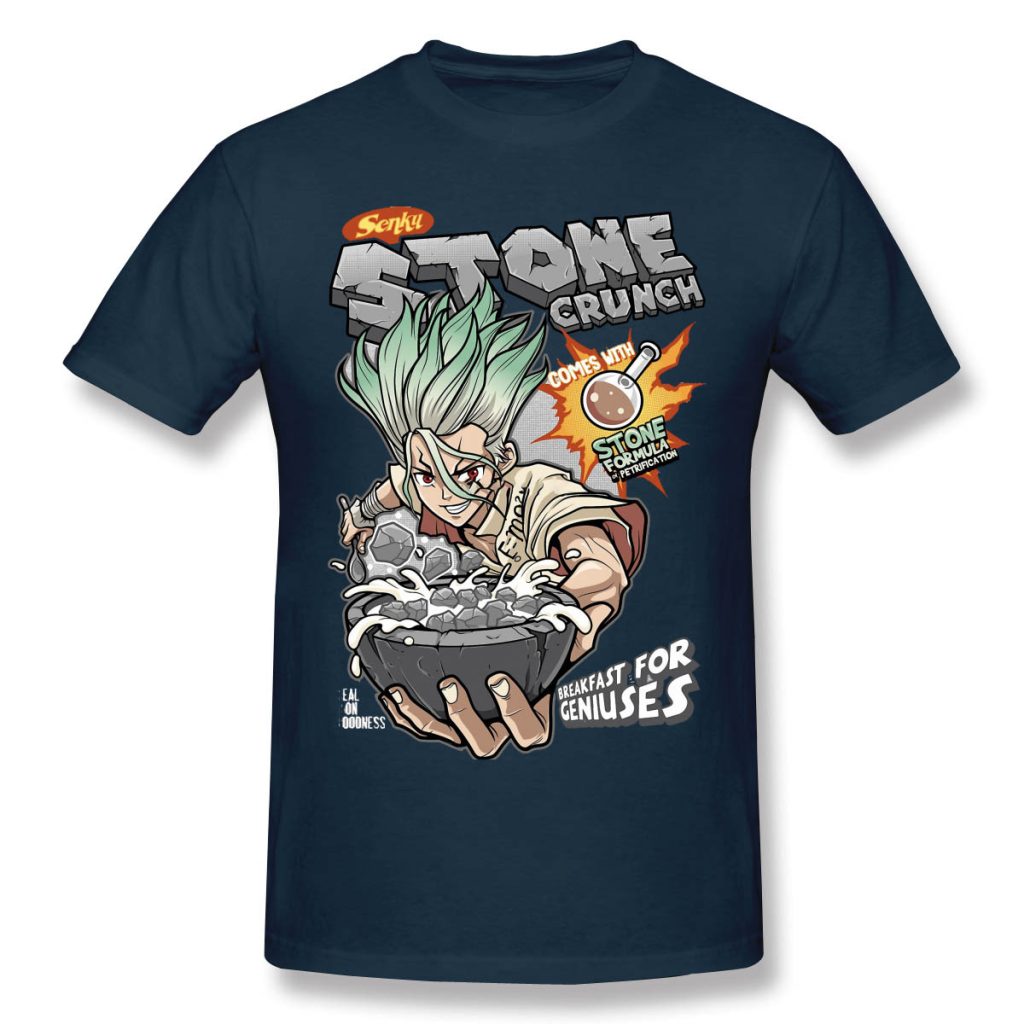 Stone Crunch Print Cotton T Shirt Camiseta Hombre Dr STONE Anime Stone World Men Cotton Tees 1024x1024 1 - Dr. Stone Shop