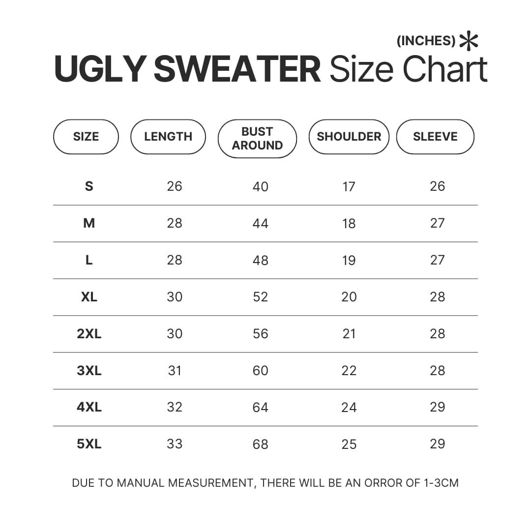 Ugly Sweater Size Chart - Dr. Stone Shop