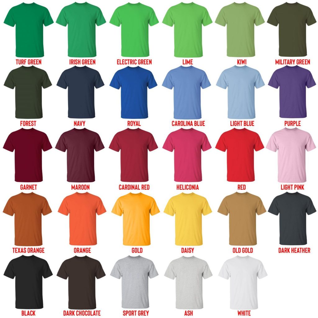 t shirt color chart 1 - Dr. Stone Shop